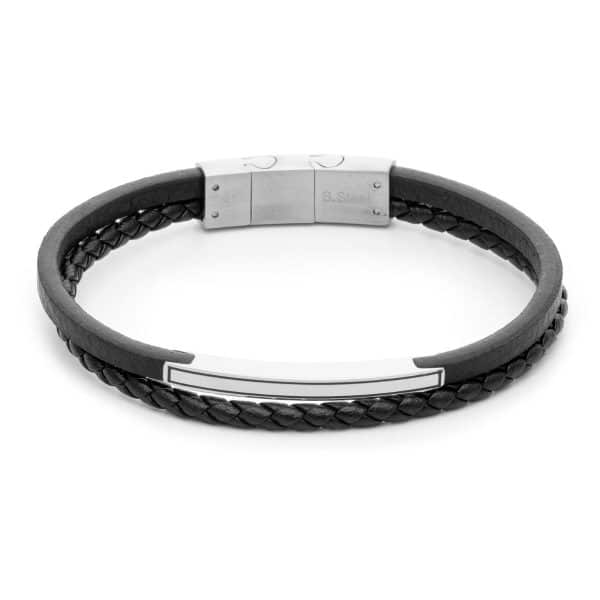 Διπλό Ανδρικό Βραχιόλι Visetti 61C-BR377SB Black