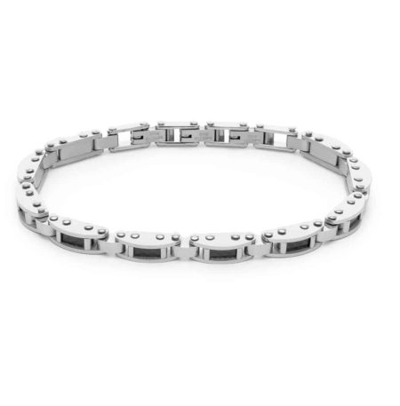 Ανδρικό Ατσάλινο Βραχιόλι Visetti 61C-BR431SB Silver-Black