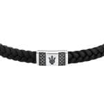 Ανδρικό Βραχιόλι Maserati Iconic JM424AVE25 Black Recycled Leather