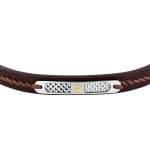 Ανδρικό Βραχιόλι Maserati Iconic JM525AVE31 Brown Recycled Leather