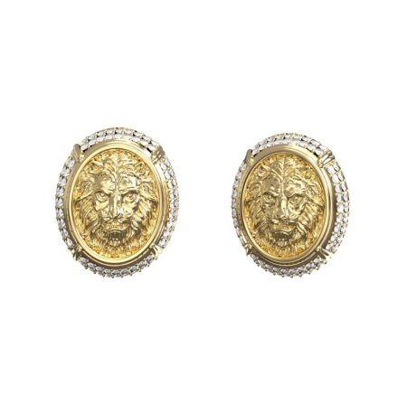 Ατσάλινα Σκουλαρίκια Guess Lioness Queen Gold
