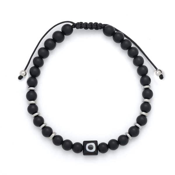 Ανδρικό Βραχιόλι λefkό Obsidian Eye
