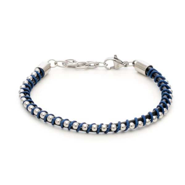 Ανδρικό Βραχιόλι λefkό Crimson Steel Wrap Blue