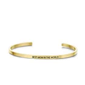 Ατσάλινο Βραχιόλι Best Mom in the World Gold