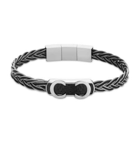 Ανδρικό βραχιόλι Cerruti Jadila Silver Black