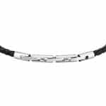 Ανδρικό Βραχιόλι Maserati Iconic JM226AVE44 Black Recycled Leather