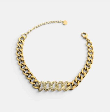 Ατσάλινο Βραχιόλι Peebls Icy Chain Luxe Gold