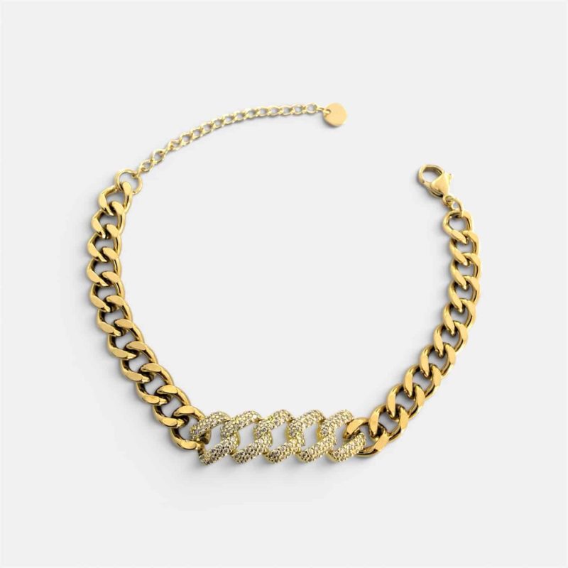 Ατσάλινο Βραχιόλι Peebls Icy Chain Luxe Gold