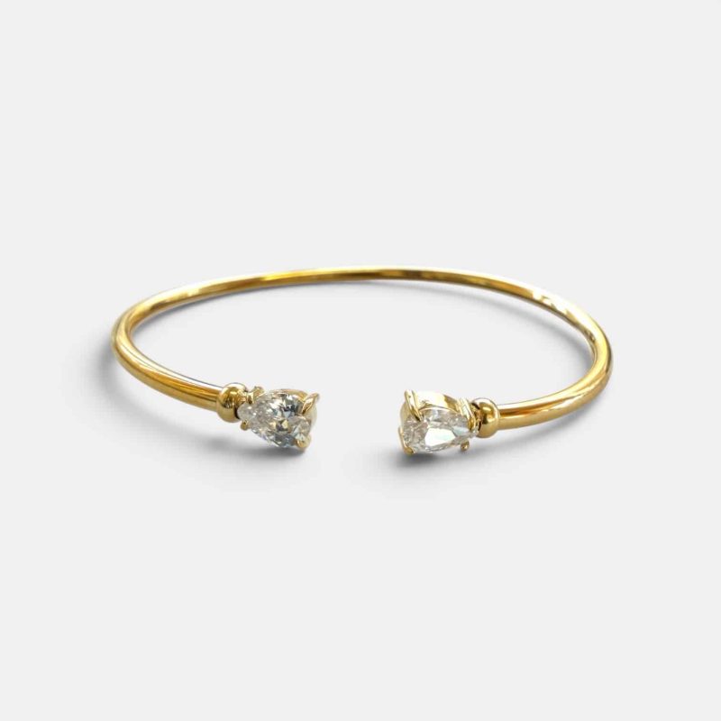 Ατσάλινο Βραχιόλι Peebls Crystal Duo Grace Gold