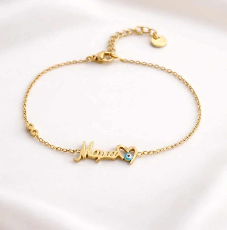 Βραχιόλι So Cute Mama Heart Eye Gold