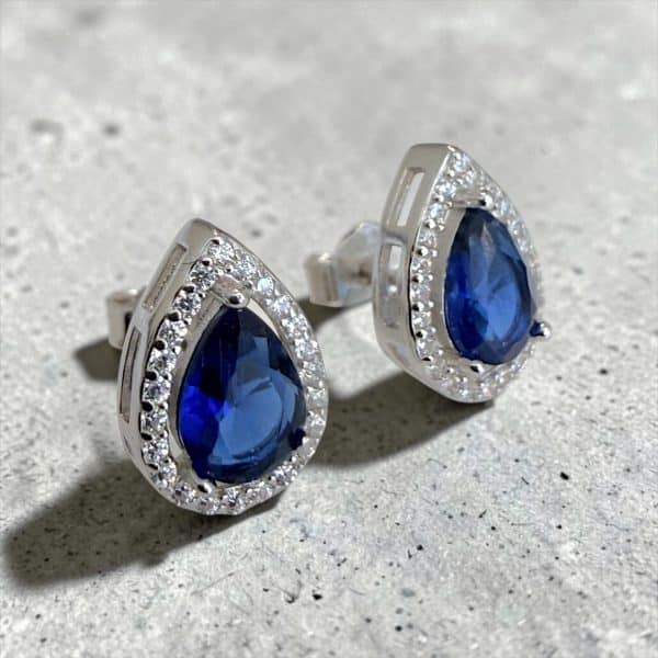 Σκουλαρίκια Sapphire Glow από ασήμι 925