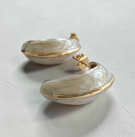 Ατσάλινα Σκουλαρίκια Peebls Pearl Glow Statement Earrings