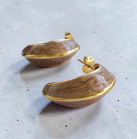 Ατσάλινα Σκουλαρίκια Peebls Marble Glow Statement Earrings