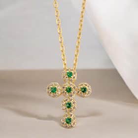 Σταυρός Emerald Grace Cross Gold από ασήμι 925
