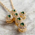 Σταυρός Emerald Grace Cross Gold από ασήμι 925