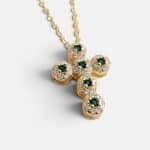 Σταυρός Emerald Grace Cross Gold από ασήμι 925