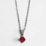 Κολιέ Ruby Whisper Solitaire από ασήμι 925