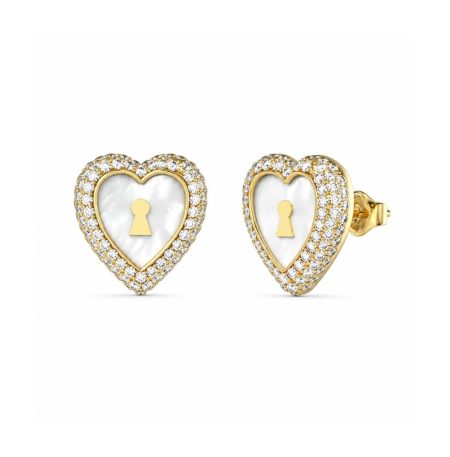 Ατσάλινα Σκουλαρίκια Guess love Bites Gold