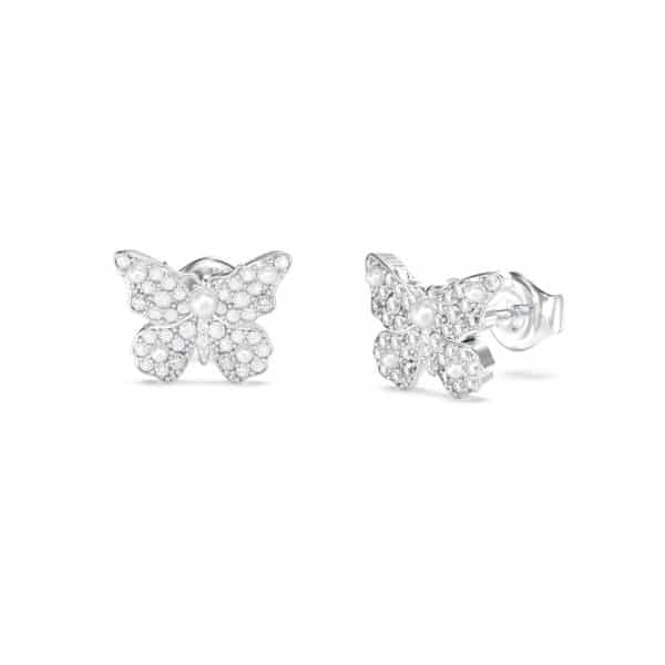 Ατσάλινα Σκουλαρίκια Guess Borboleta Single Silver