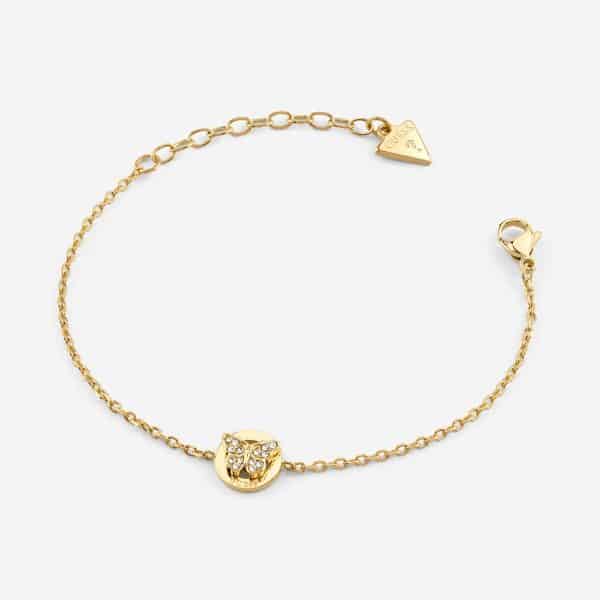 Ατσάλινο βραχιόλι Guess Borboleta Round Gold