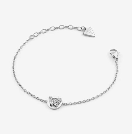 Ατσάλινο βραχιόλι Guess Borboleta Round Silver