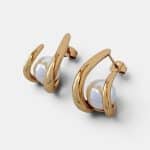 Ατσάλινα Σκουλαρίκια Peebls Pearl Orbit Gold