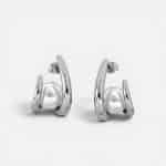 Ατσάλινα Σκουλαρίκια Peebls Pearl Orbit Silver