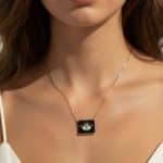 Κολιέ So Cute Black Square Beaded Eye Miyuki