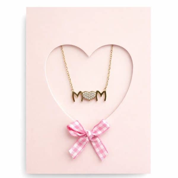 Κολιέ So Cute Mom Heart Sparkle Gold