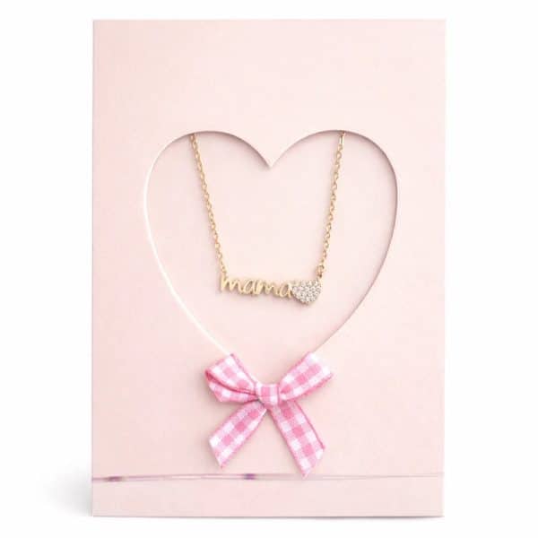 Κολιέ So Cute Mama Heart Sparkle Gold