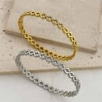 Ατσάλινο Βραχιόλι Peebls Golden Hearts