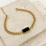 Ατσάλινο Βραχιόλι Peebls Black Crystal Chain