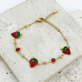 Ατσάλινο Βραχιόλι Peebls Strawberry Charm