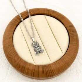 Κολιέ Peebls Crystal Teddy Silver