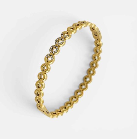 Ατσάλινο Βραχιόλι Peebls Golden Hearts