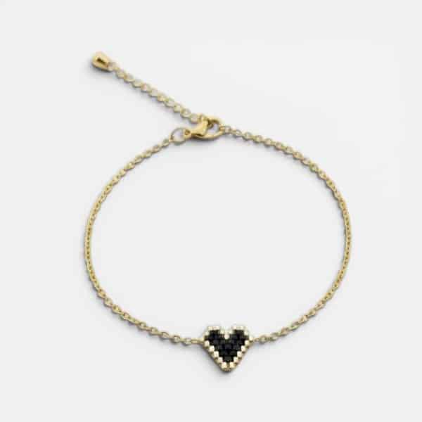 Ατσάλινο Βραχιόλι Peebls Black Heart