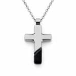 Ατσάλινος Σταυρός Visetti 61D-KD098SB Silver Black