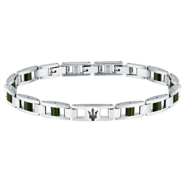 Ανδρικό Βραχιόλι Maserati JM225ATZ60 Ceramic Silver Green