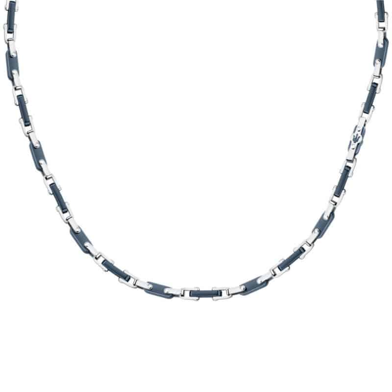 Ανδρικό Κολιέ Maserati Ceramic JM226ATZ73 Silver Blue