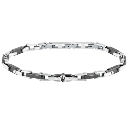 Ανδρικό Βραχιόλι Maserati JM226ATZ75 Ceramic Silver Black