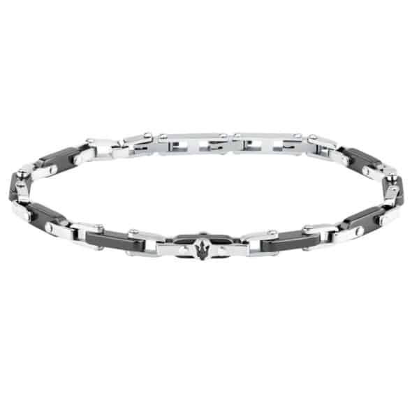 Ανδρικό Βραχιόλι Maserati JM226ATZ75 Ceramic Silver Black