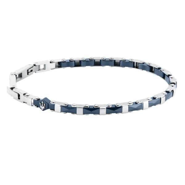 Ανδρικό Βραχιόλι Maserati JM226ATZ84 Ceramic Silver Blue