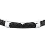 Ανδρικό Βραχιόλι Maserati Iconic JM226AVE38 Black Leather and Steel