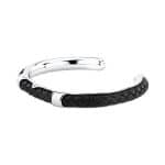 Ανδρικό Βραχιόλι Maserati Iconic JM226AVE38 Black Leather and Steel