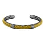 Ανδρικό Βραχιόλι Maserati Iconic JM226AVE39 Yellow Leather and Steel