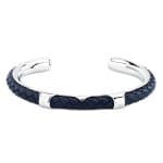 Ανδρικό Βραχιόλι Maserati Iconic JM226AVE40 Blue Leather and Steel