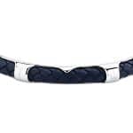 Ανδρικό Βραχιόλι Maserati Iconic JM226AVE40 Blue Leather and Steel