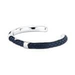 Ανδρικό Βραχιόλι Maserati Iconic JM226AVE40 Blue Leather and Steel