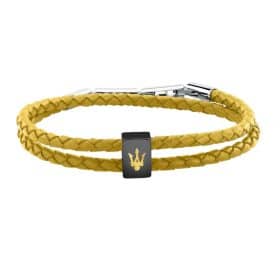 Ανδρικό Βραχιόλι Maserati Iconic JM226AVE45 Yellow Recycled Leather