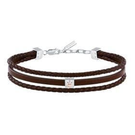 Ανδρικό Βραχιόλι Maserati Iconic JM525AVE33 Βrown Recycled Leather
